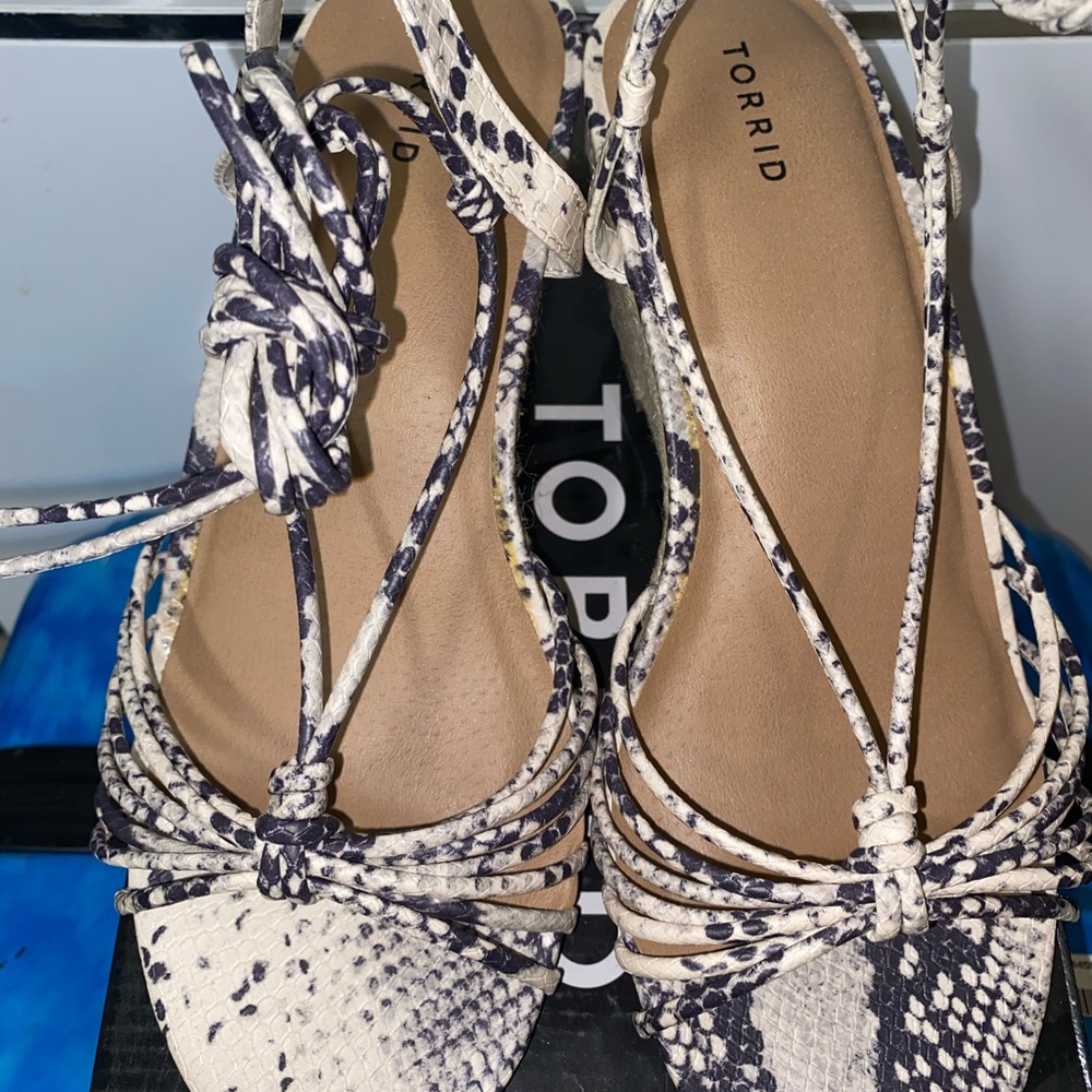 Torrid Snakeskin Patterned Strappy Sandals